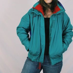 Vintage retro color block Columbia ski jacket